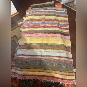 Handmade Antique Rag Rug – Near Perfect Condition (Approx. 4' x 6')**
